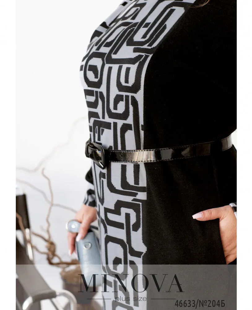 Платье 204Б-Серый-черный Minova