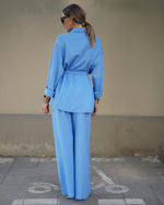 Блуза "Роскошь природы изо льна в голубом