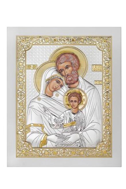 Св. Семейство, икона прямоугольная с рамкой, белое дерево 210х260