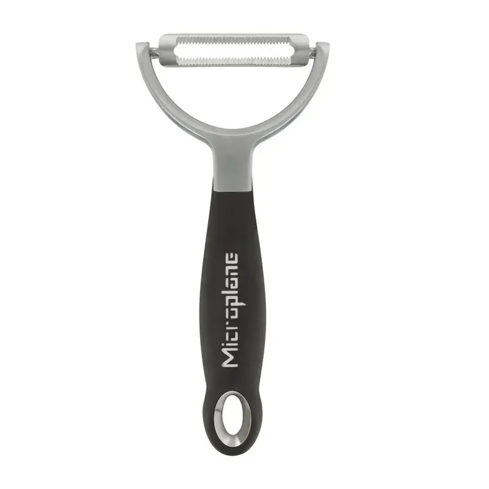Microplane Горизонтальная овощечистка Y зубчатая черная