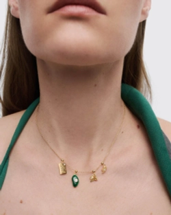 Подвеска-шарм Transfromation Malachite серебро 925 пробы покрытое золотом