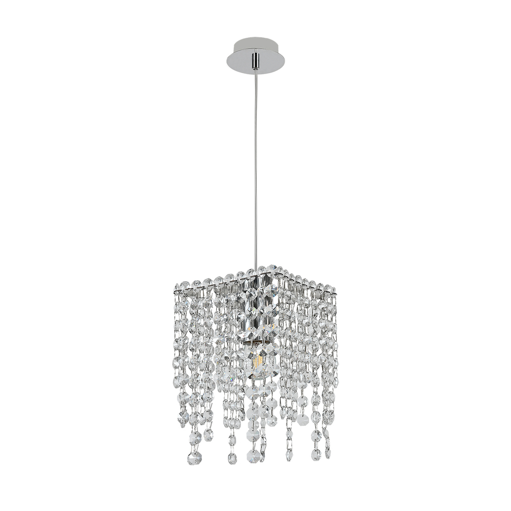 Светильник на штанге 1x60Вт E27, металл/хрусталь, хром