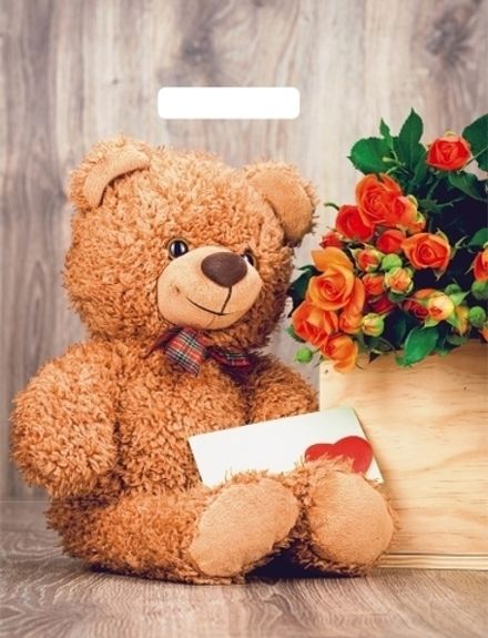 Пакеты с вырубной ручкой "Тедди" 31х40см, 60мкм (50/1000шт)