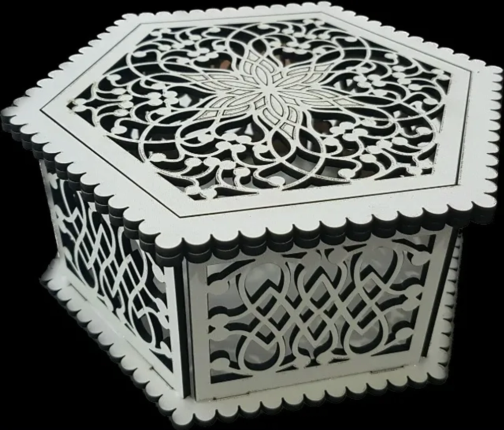 Шкатулка из фанеры шестиугольная