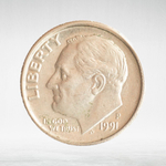 USA, 1 Dime, 1991 - Roosevelt Dime (P), AU