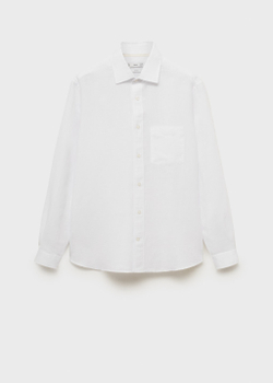 Льняная рубашка с карманом