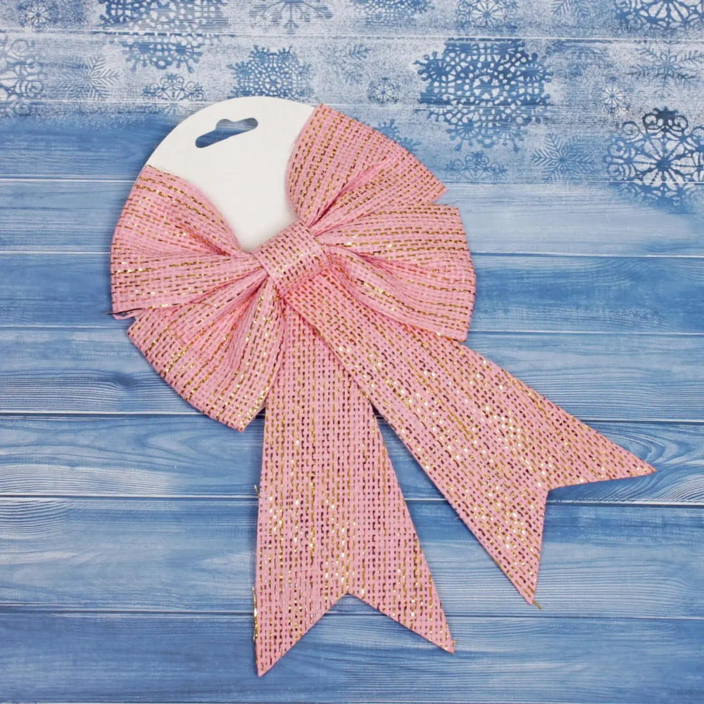 Бант на ёлку «Шик» 16*23 см, Розовый