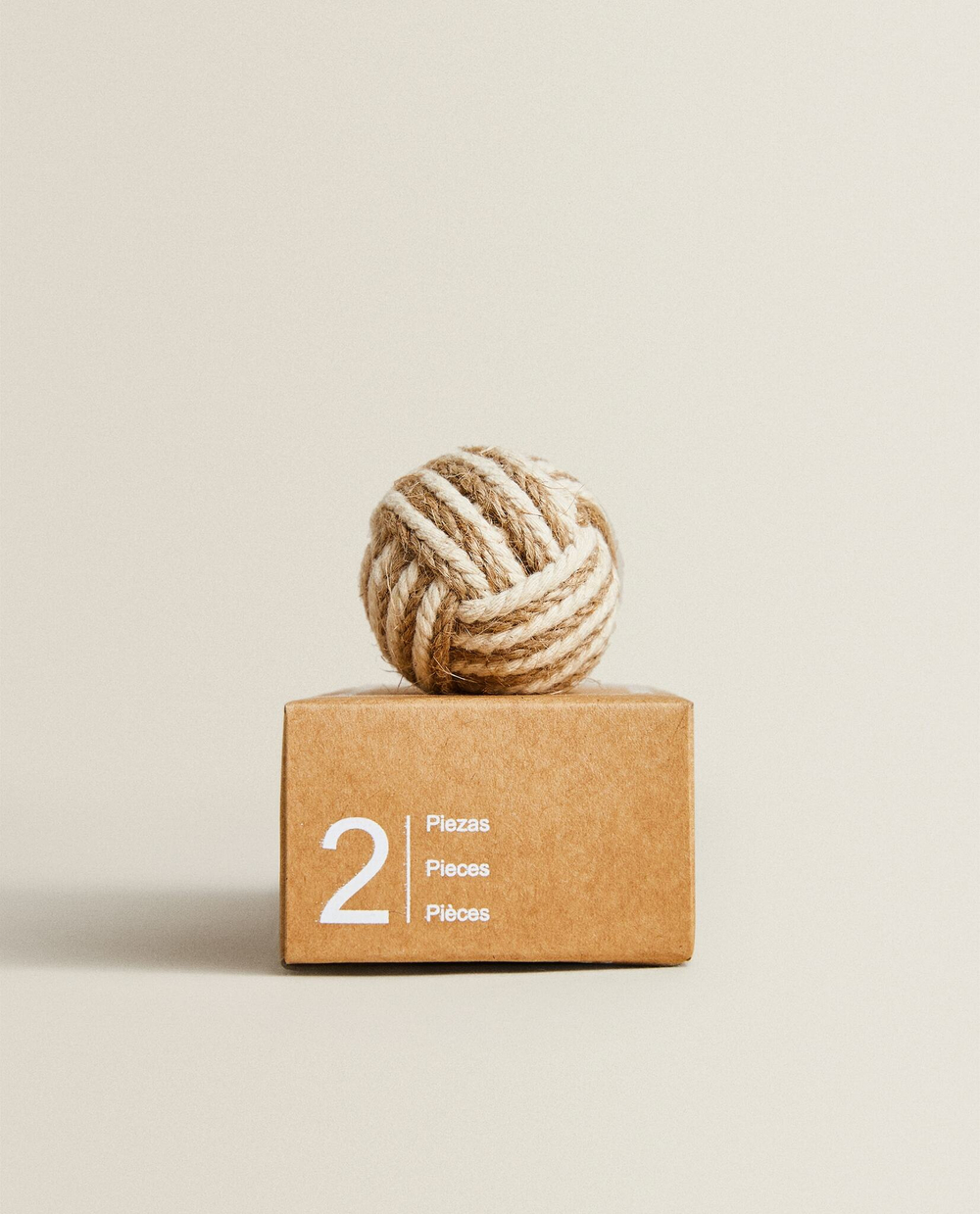 ZARA HOME МЕБЕЛЬНАЯ РУЧКА В ВИДЕ УЗЛА ИЗ ВЕРЕВКИ КОНТРАСТНЫХ ЦВЕТОВ (НАБОР ИЗ 2 ШТ.)