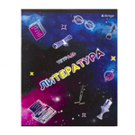 Тетрадь предметная "Литература" А5 36л. со справочным материалом, скрепка, мелованный картон (эконом), блок офсет, Alingar "Космическая фантазия"