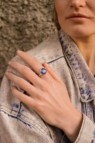 Кольцо битое с кианитом