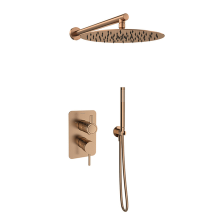 Встраиваемый смеситель для душа на 2 выхода с троп. и руч. душем ODISEA JOYA K5915122CUC медь