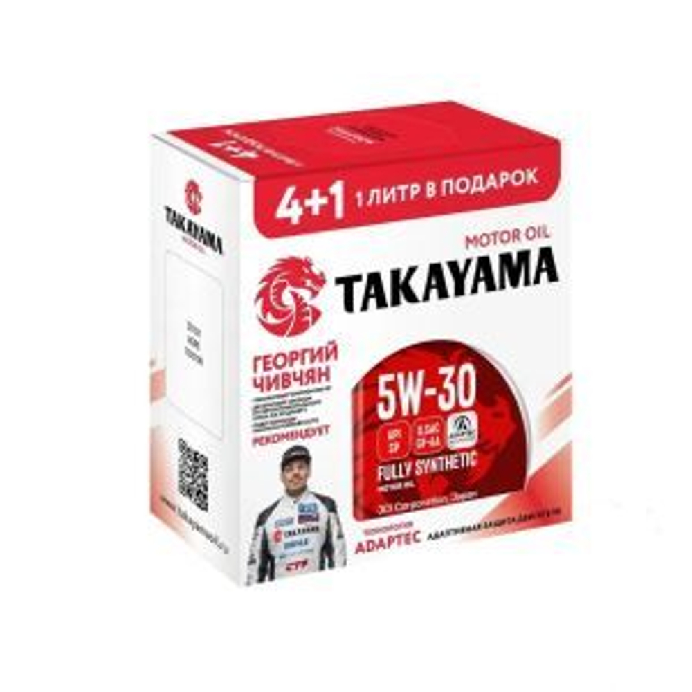 Масло моторное синтетическое TAKAYAMA 5W30 Adaptec SP GF-6A  Акция 4+1