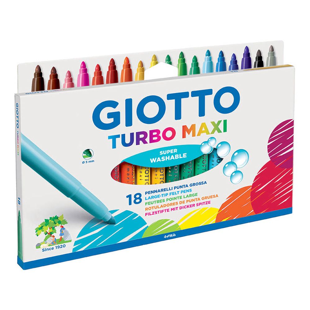 Набор фломастеров TURBO MAXI утолщенные 18 цв, Giotto F76300