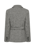 Жакет- пальто из шерсти, Черно-Белый