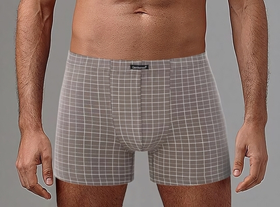 Клетчатые мужские боксеры (Размер: XXL) (Цвет: бежевый)