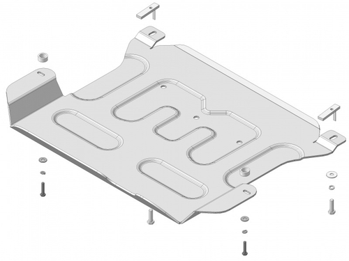 Защита алюминиевая 4 мм Д;КПП (Доп.щит)  Hyundai Tucson с 2021; KIA Sportage с 2022 MOTODOR.340902
