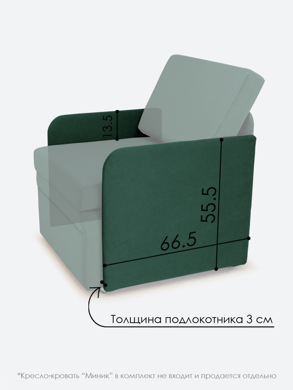 Подлокотники для кресла-кровати Миник, комплект из 2 шт (левый и правый)