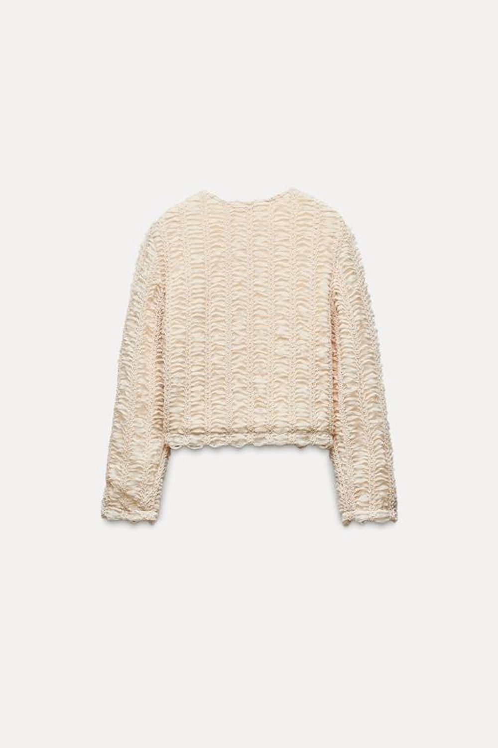 ZARA КАРДИГАН ИЗ РЕЛЬЕФНОЙ ТКАНИ, ЭКРЮ