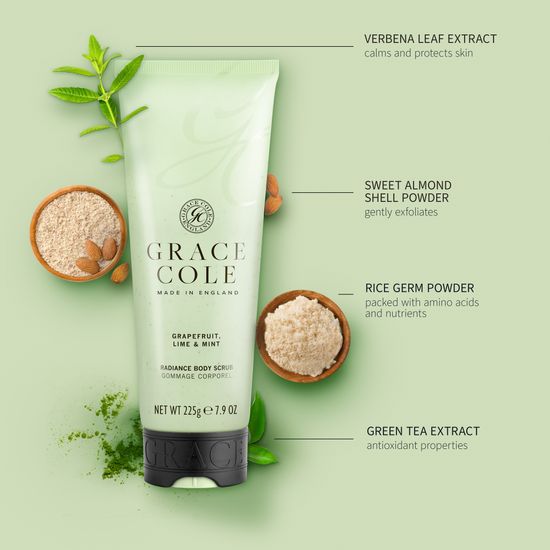 Грейпфрут, лайм и мята скраб для тела, Grace Cole