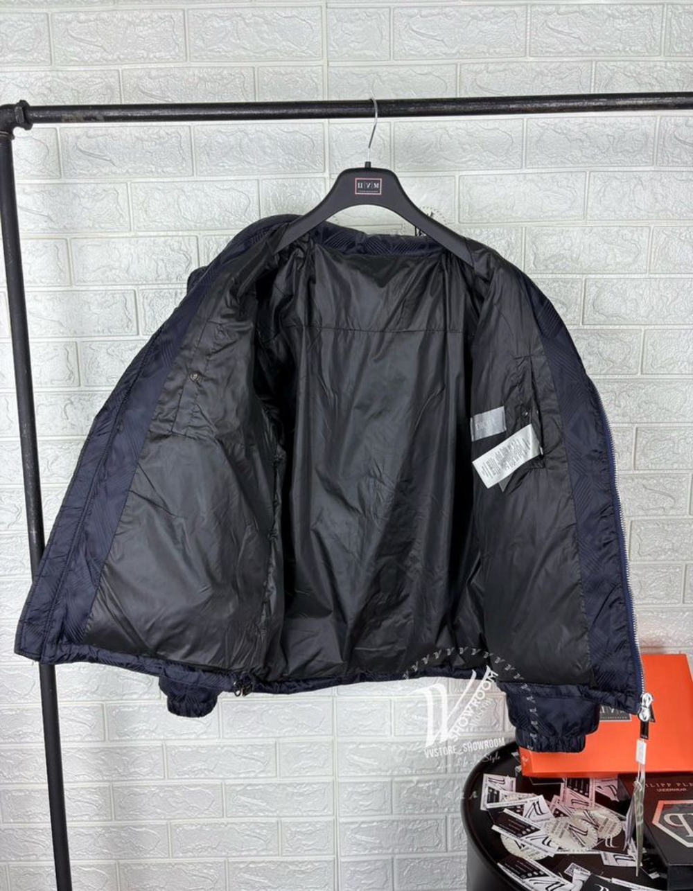 Пуховик CD Dior премиум темно-синий