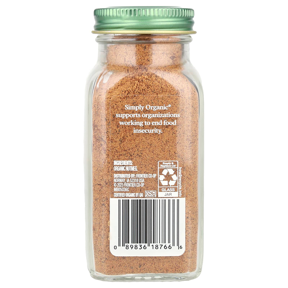 Simply Organic, Молотый мускатный орех, 65 г (2,30 унции)
