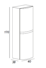 Колонна подвесная с двумя распашными дверцами, реверсивная CEZARES 44324 Bianco lucido