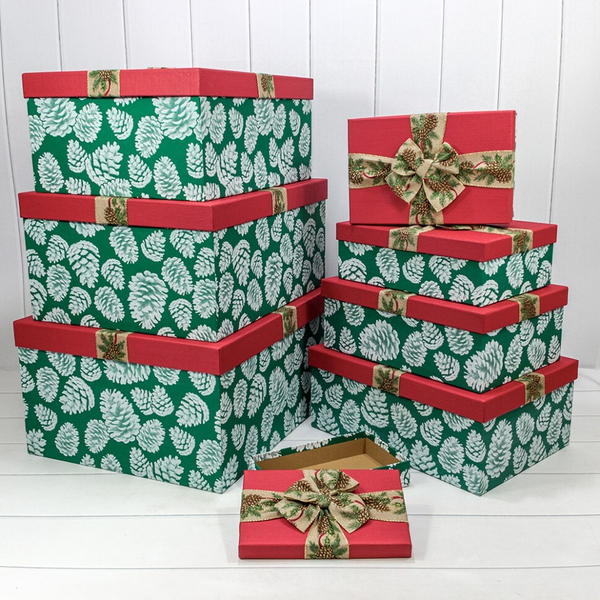 
          Коробка 53 х 43 х 26 см Набор 8 шт "Шишки" (Зеленый)