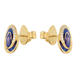 Серьги с Танзанитами и Бриллиантами, Эмаль, E0123-30/2