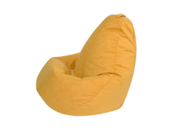 Кресло мешок груша L желтый велюр