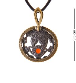 AM-3410 Подвеска «Цветок Круг» (латунь, янтарь)