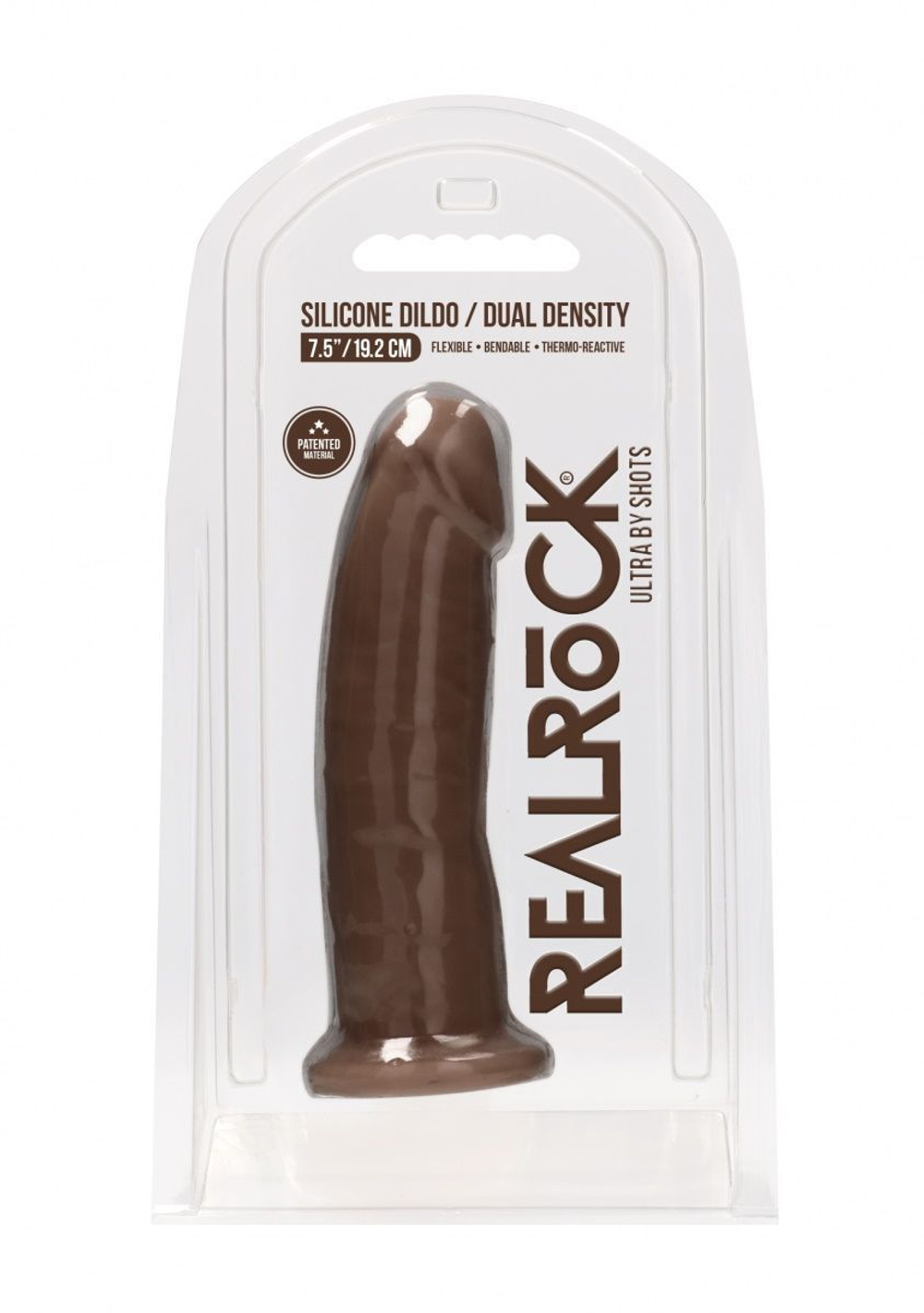 Коричневый фаллоимитатор без мошонки Silicone Dildo Without Balls - 19,2 см.