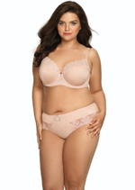 Бюстгальтер plus size с эффектной вышивкой на чашках (Размер: 85J) (Цвет: белый)