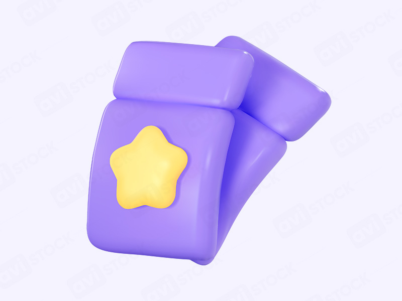 Фиолетовый купон с желтой звездой в векторном формате. Для промо кода, кина и различных акций