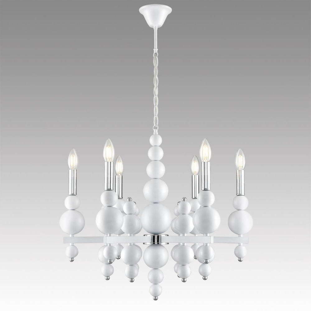 8260/6 MODERNI LN26 белый/хром, металл Люстра E14 6*40W 220V NANA