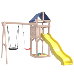 Детская площадка неокрашенная Сlassic с качелями лодочка и гнездом 60 см IgroWoods для улицы и дачи