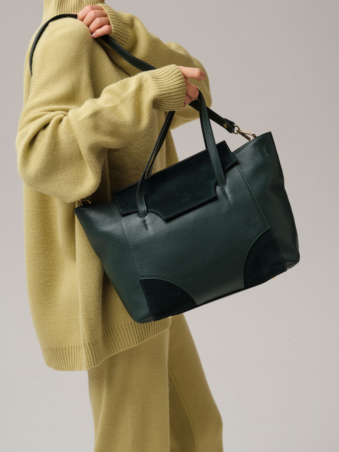 Кожаная сумка Deboro 30274 темно-зеленый