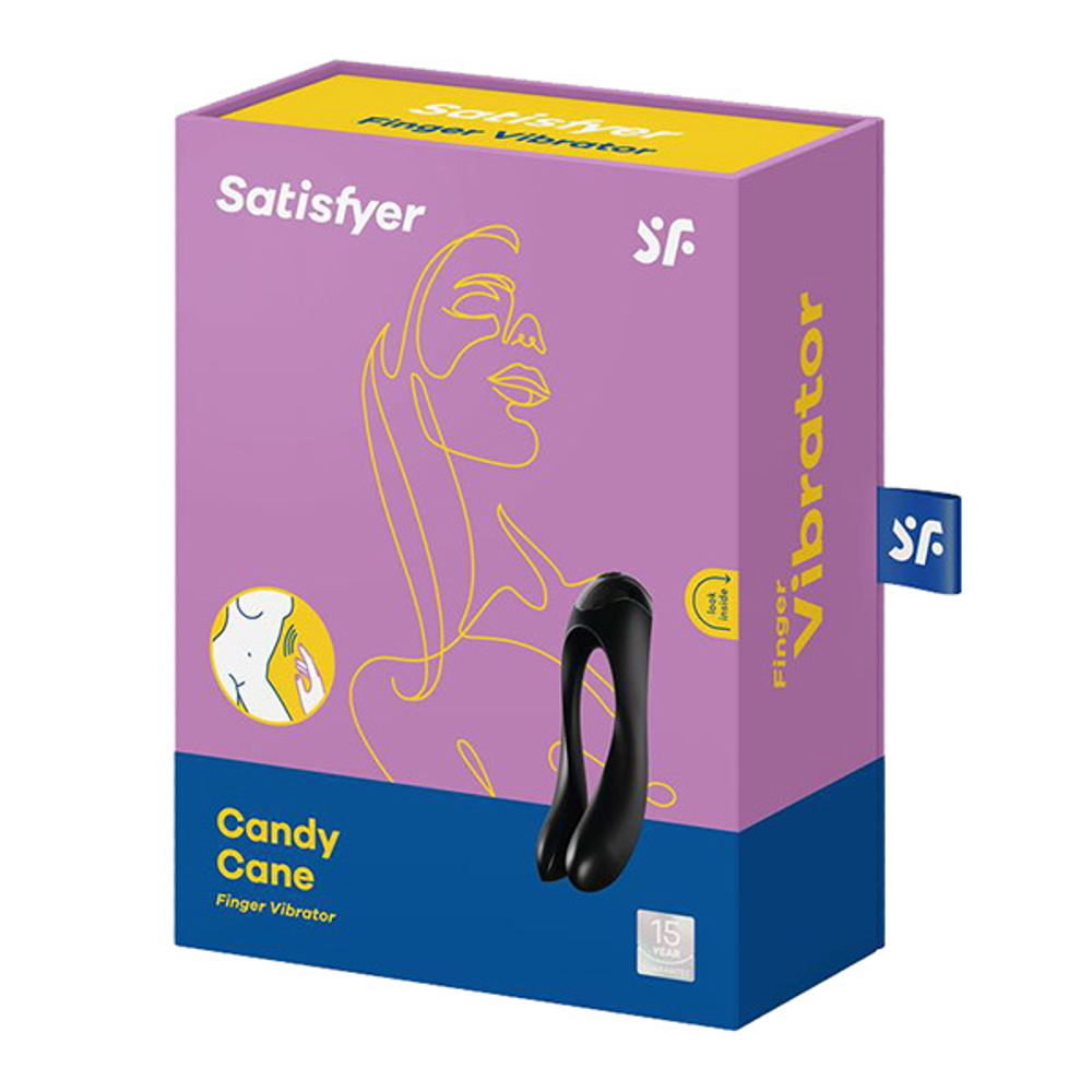 Черный универсальный унисекс вибростимулятор 13см Satisfyer Candy Cane