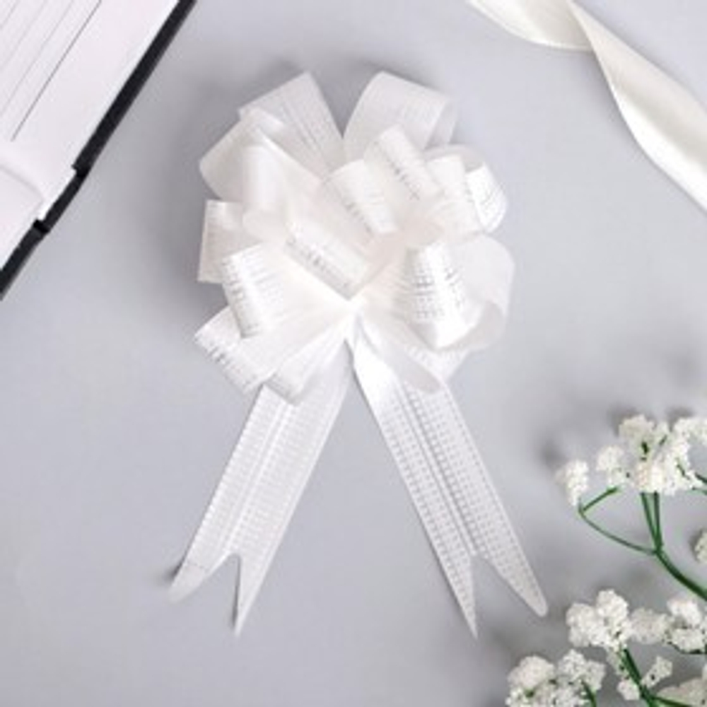 Бант-шар №1,8 тонкие полосы белый