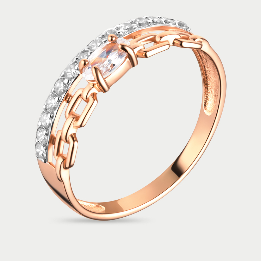Кольцо для женщин из розового золота 585 пробы с фианитами (арт. к4412V62)