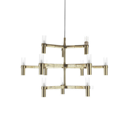 Pendant design lamp  Crown Major by Nemo (Silver,  12 lampshades)