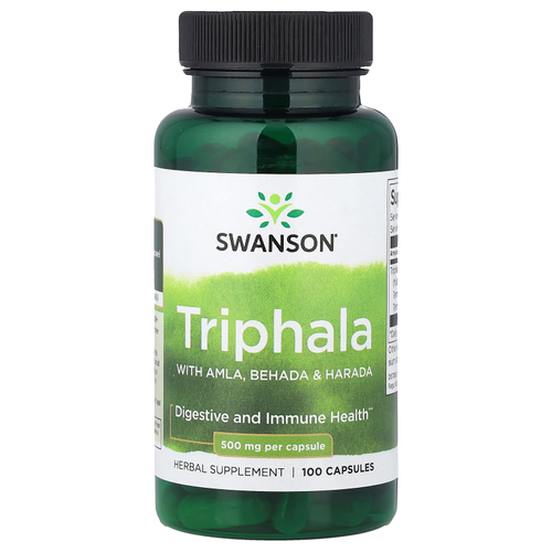 Swanson Vitamins, трифала с амлой, бибхитаки и харитаки, 500 мг, 100 капсул