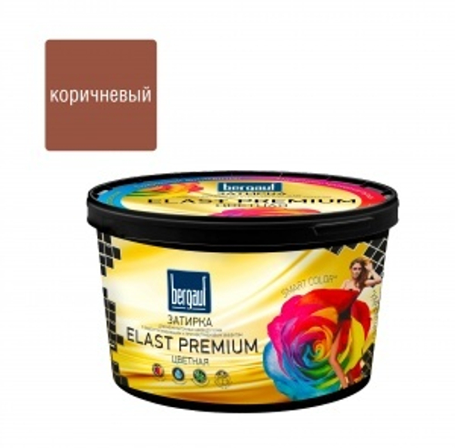 Затирка для швов Бергауф Elast Premium водоотталкив.противогр.коричневая 2кг