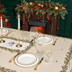 СКАТЕРТЬ "ЩЕЛКУНЧИК" 160Х220СМ БЕЖЕВЫЙ,100% ХЛОПОК,ТВИЛ