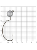 Джиг-головка для рыбалки BKK на офсетном крючке Silent Chaser - 1X - EWG Round Head, размер крючка 3/0, вес 14г, 3 шт.