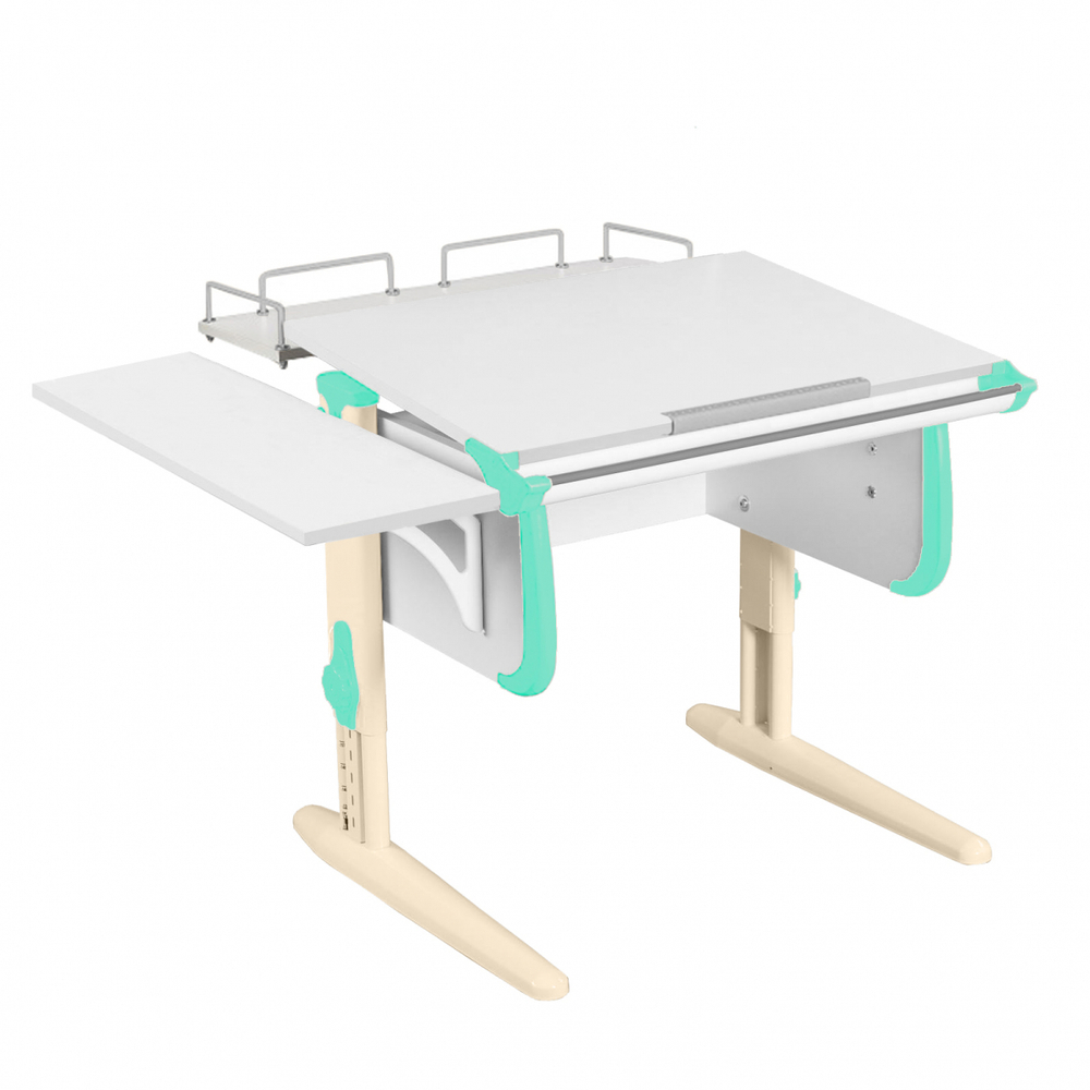 Растущая парта Дэми СУТ 24 с задней полкой СУТ.14.210 и боковой полкой СУТ.24.230 (1020×880 мм)