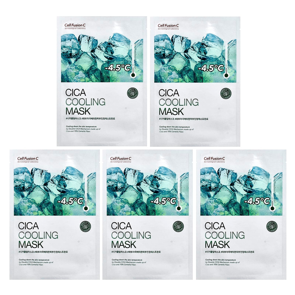 Cell Fusion C, Cica Cooling Beauty Mask, 5 шт., 27 г (0,95 унции)