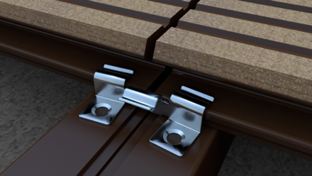 Кляймер рядовой для террасной доски ДПК металлический