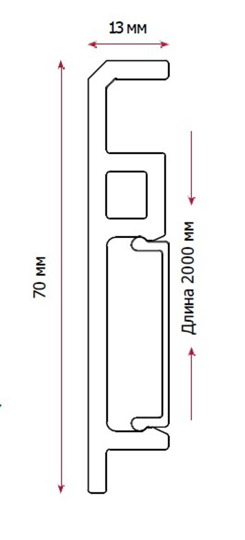Плинтус из вспененного ПВХ Aberhof Luxe Дуб Камелот 70х13х2000 мм