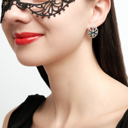 "Луара" серьги в серебряном покрытии из коллекции "Леди" от Jenavi  с английским замком