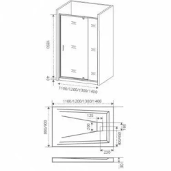 Душевая дверь в нишу Bas Orion WTW-PD-110-G-CH 110*185 без поддона